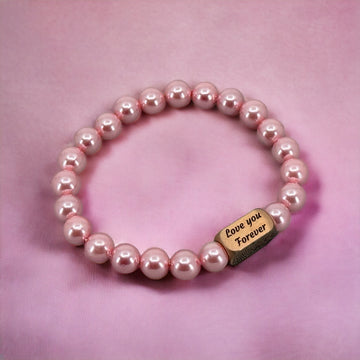 Pink Shell 🐚 pearls Women's bracelet | 8mm beads