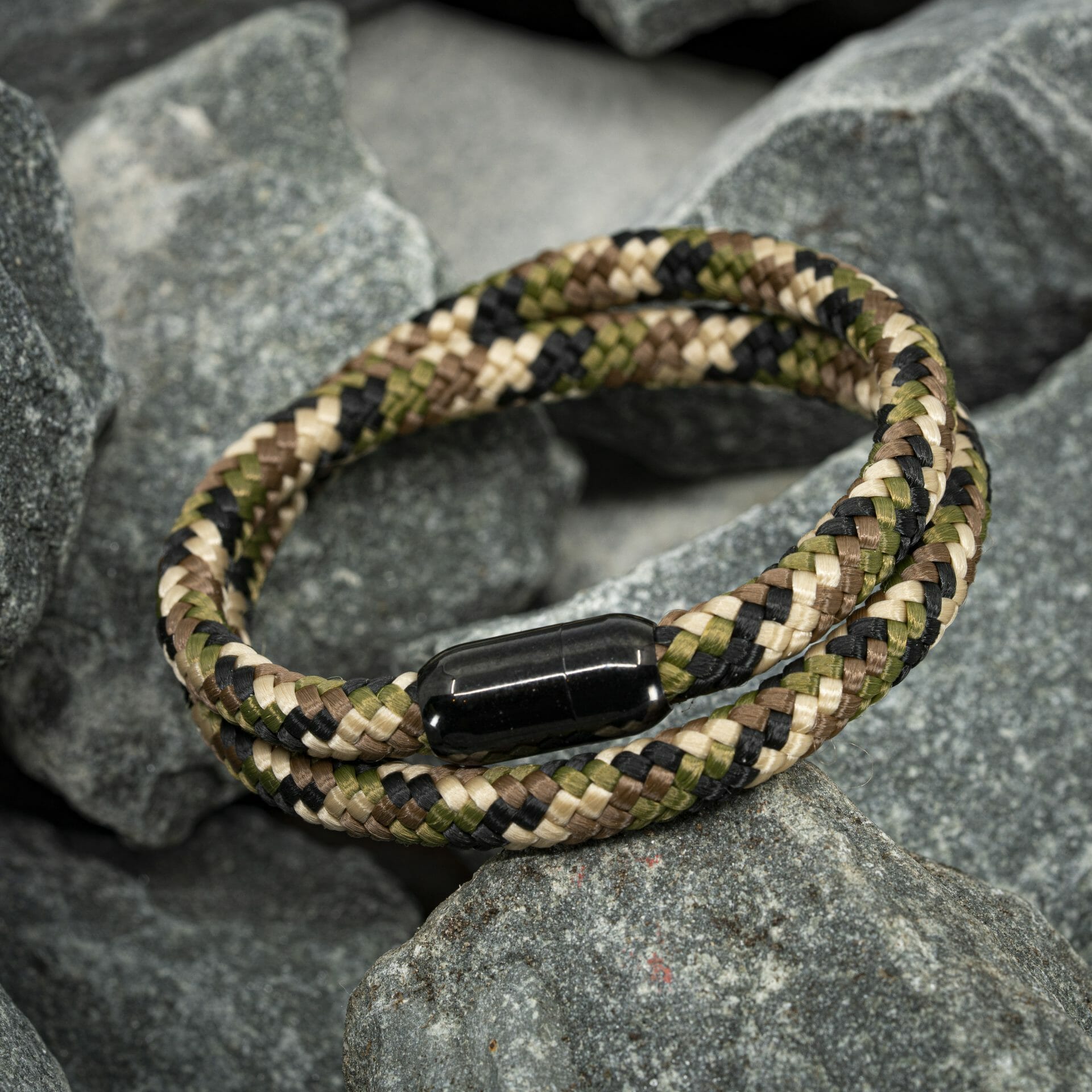 Zen-Armband schwarz – Camouflage-Militärseil